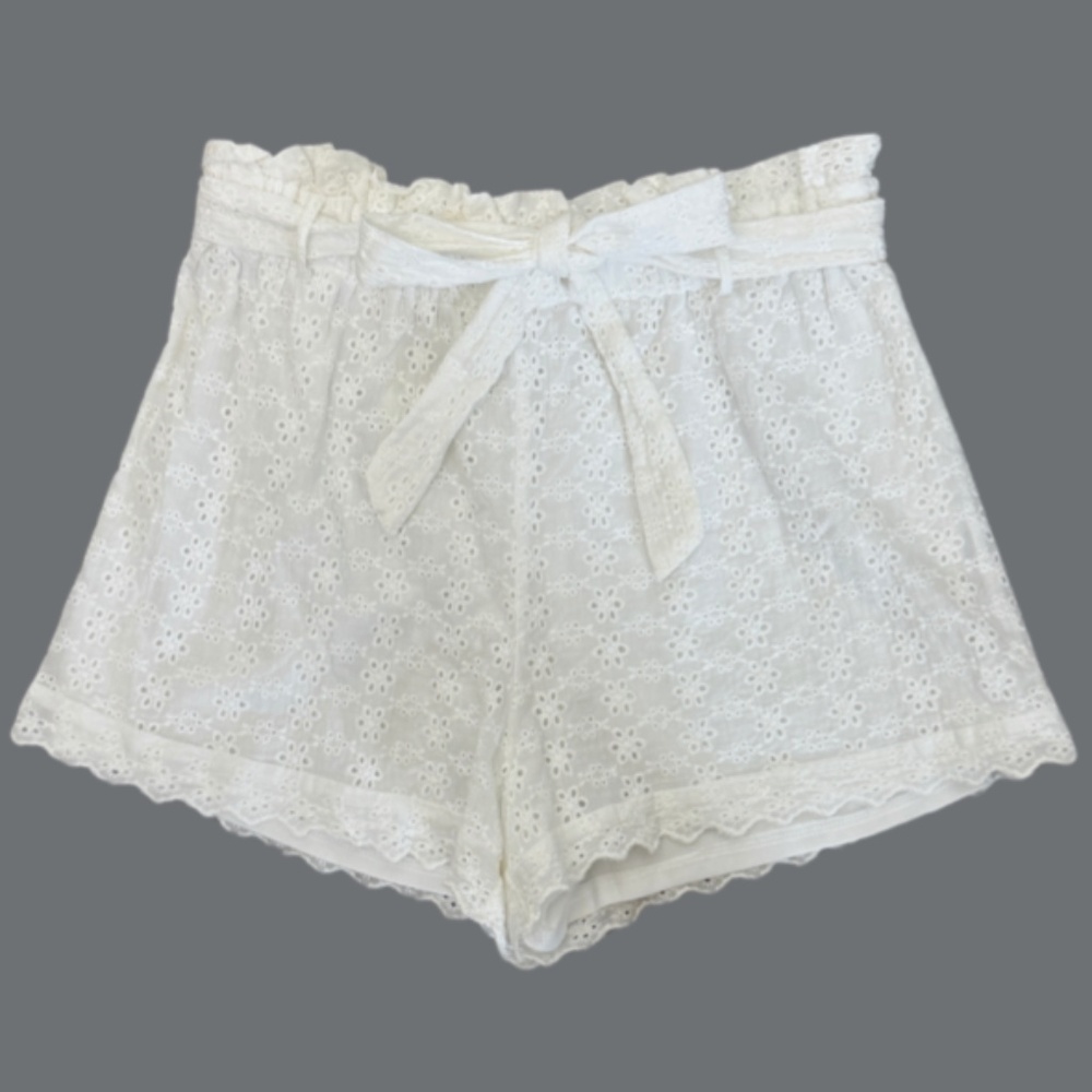 Francesca’s Miami Floral Embroidered High-Waisted Shorts